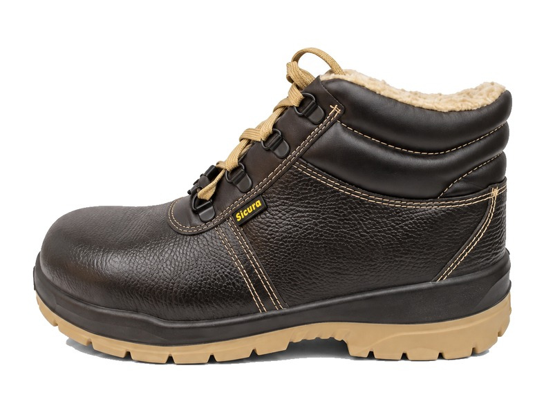 Brown fur-lined cold-weather boot