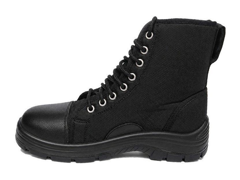 SICURA black canvas-panel combat boot
